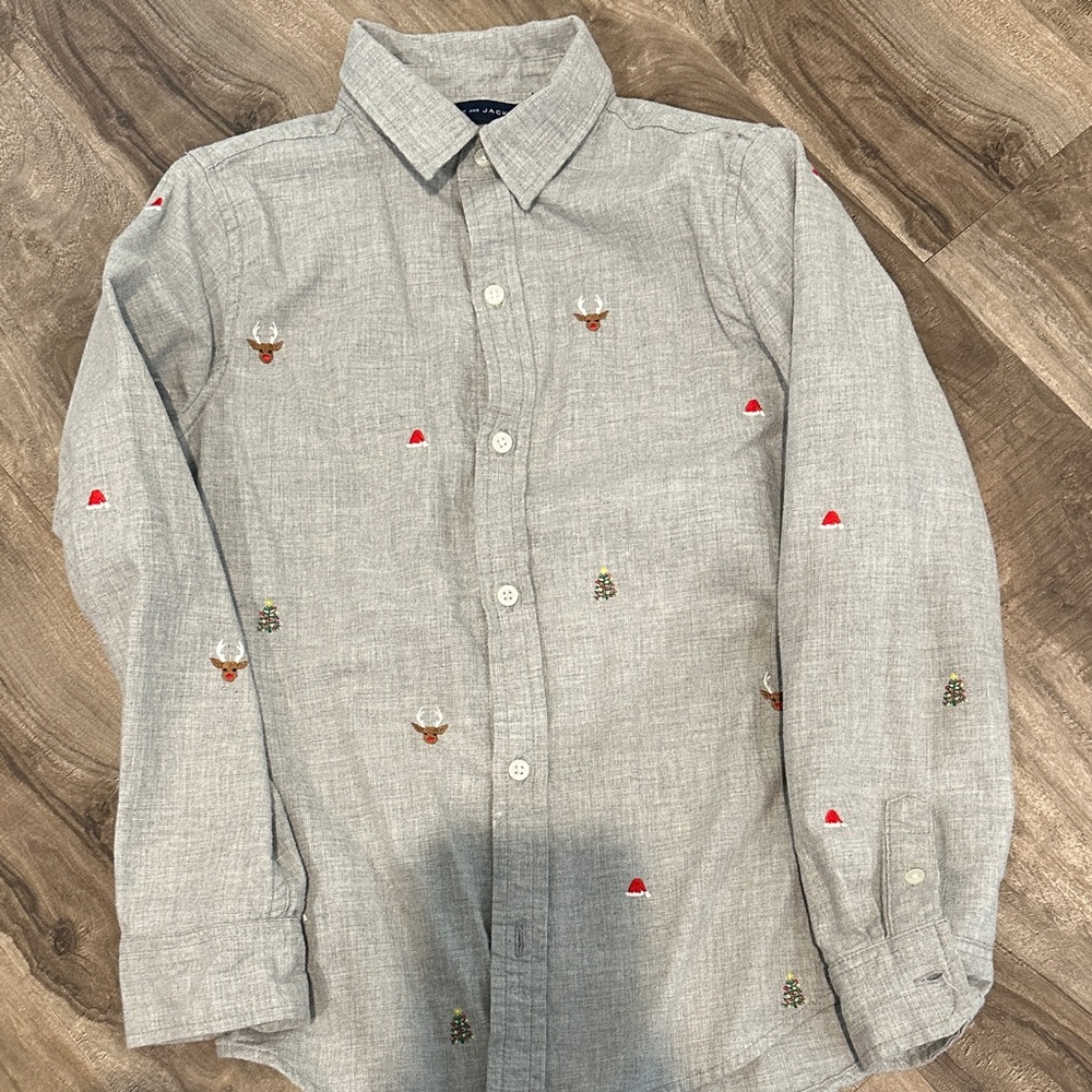 Christmas Patterned Boys Button Down